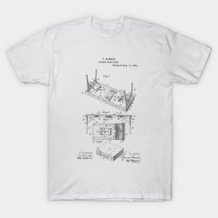 Folding Wash Bench Vintage Retro Patent Hand Drawing T-Shirt